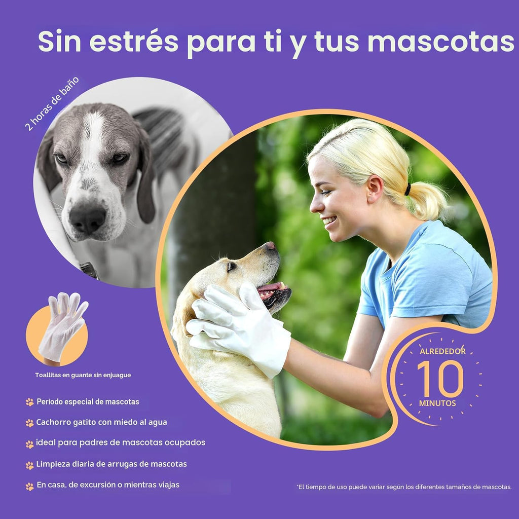 Guantes de Limpieza Fresh Pet - Tu mascota limpia en segundos