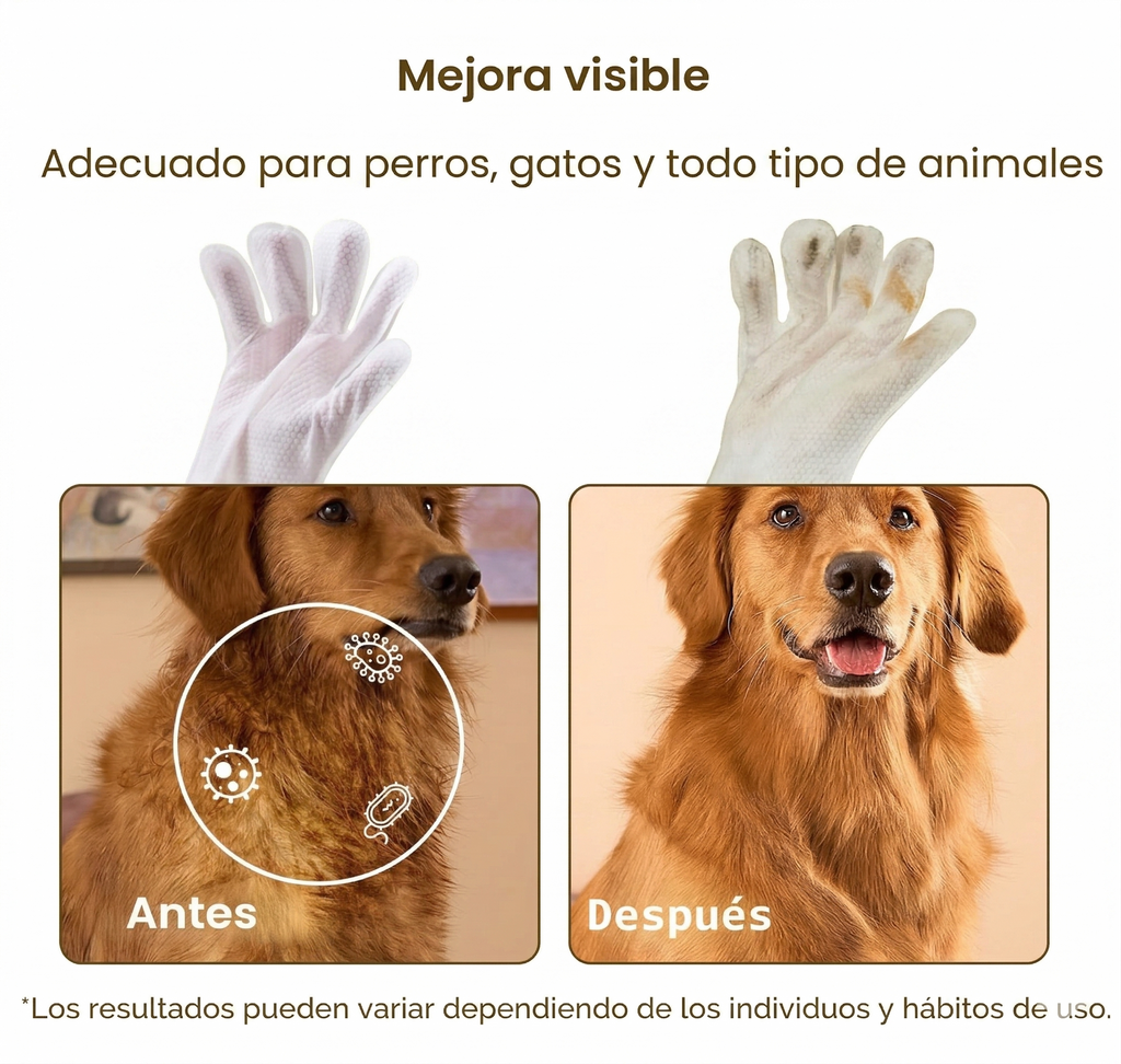 Guantes de Limpieza Fresh Pet - Tu mascota limpia en segundos